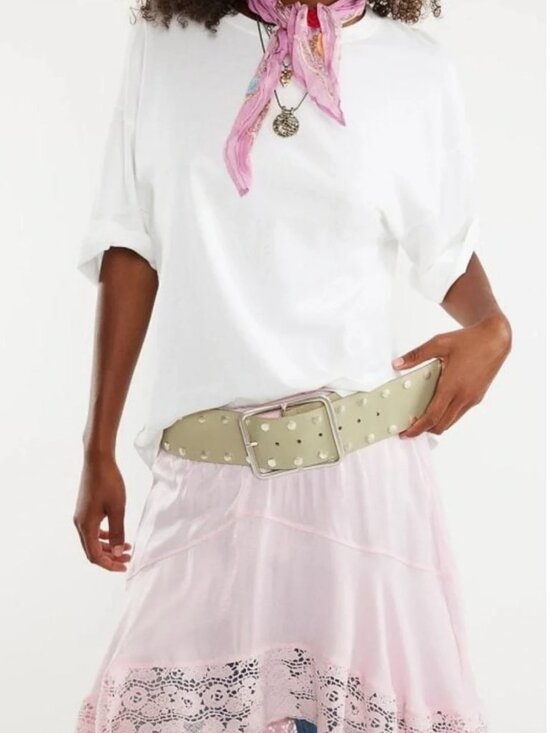 NWT Free People Hex Hip Belt in Matcha